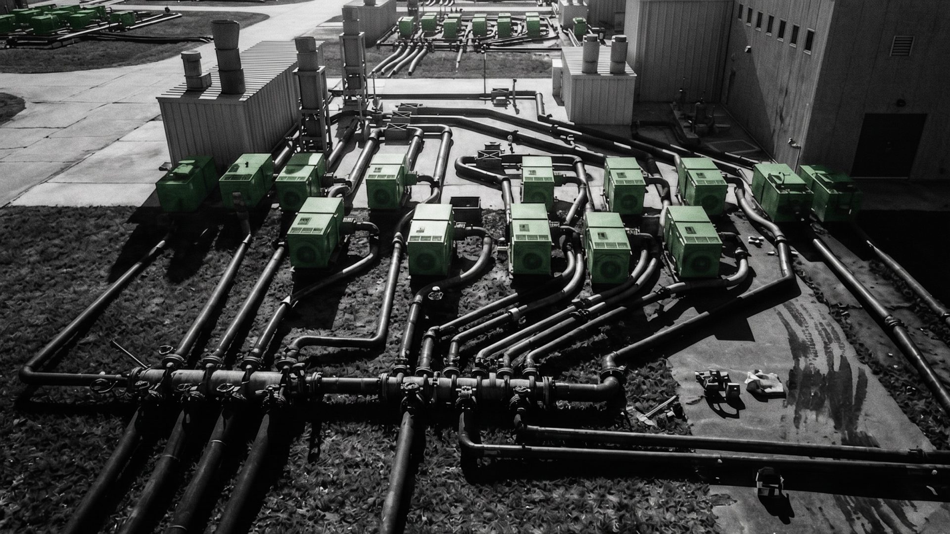 Manifolded pump packages deployed for a data center cooling loop flush