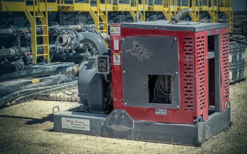 Patriot pump unit on a West Texas Premix site